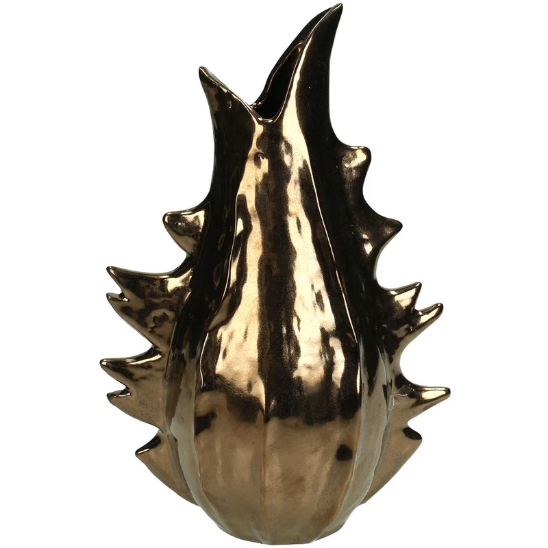 Vase Feines Steingut Bronze 16x11x23,5cm