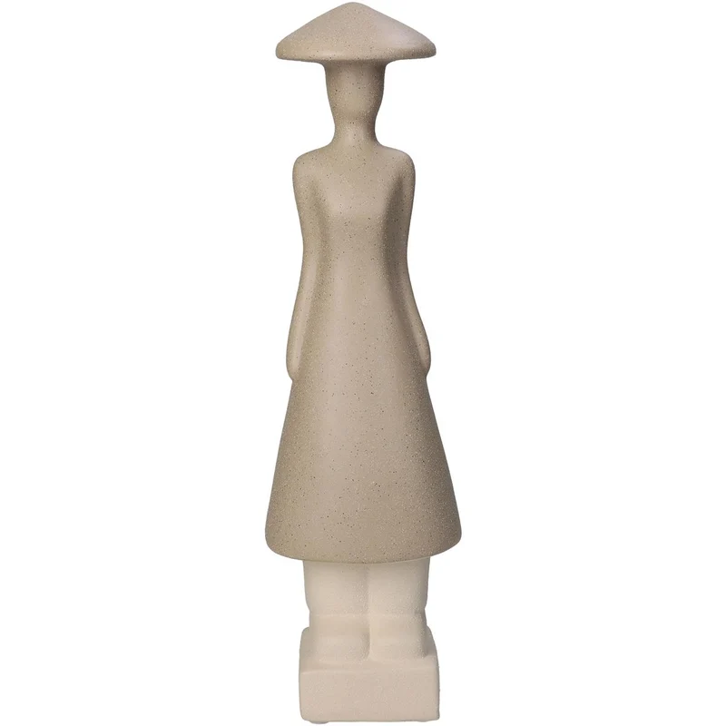 Ornament Menschen Feines Steingut Beige 9x8x31,5cm