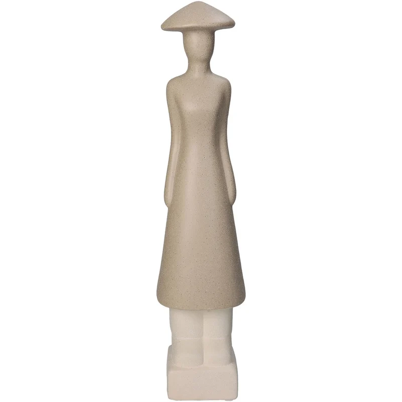 Ornament Menschen Feines Steingut Beige 9,5x9x39cm