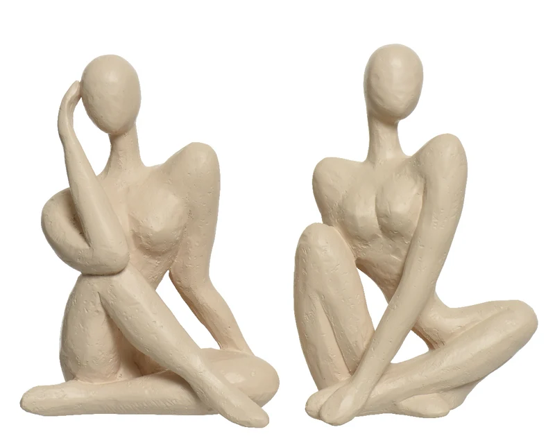 Polyresin Statue 2 sortiert off-white 8x6x11cm