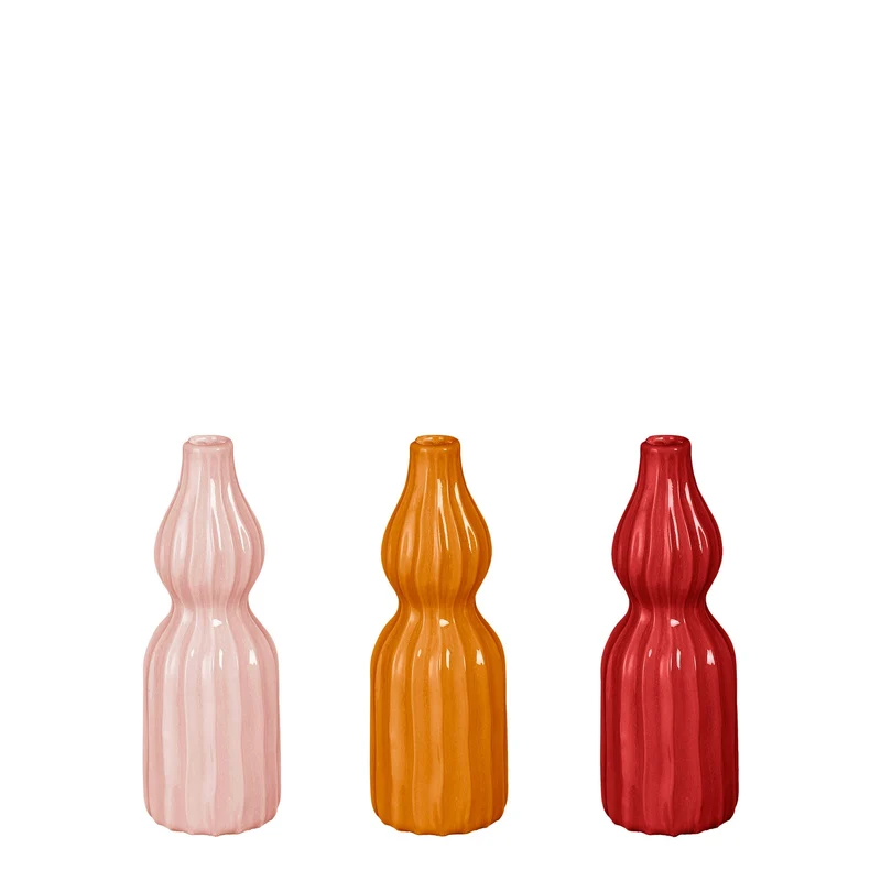 Felipe einzelne Blume Vase rosa orange rot 3 ass. - h20xd7cm