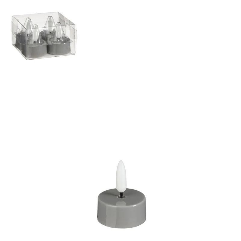 Teelicht led grau 4 Stück batteriebetrieben - h4,6xd3,8cm