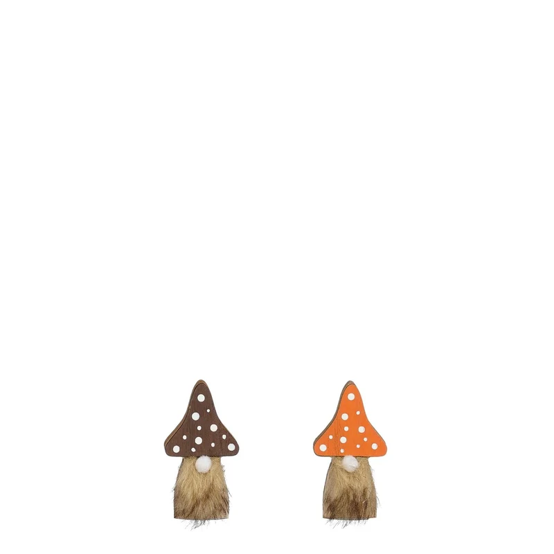 Pilz Zwerg braun orange 2 sortiert FSC Mix - l6.5xw12xh2cm