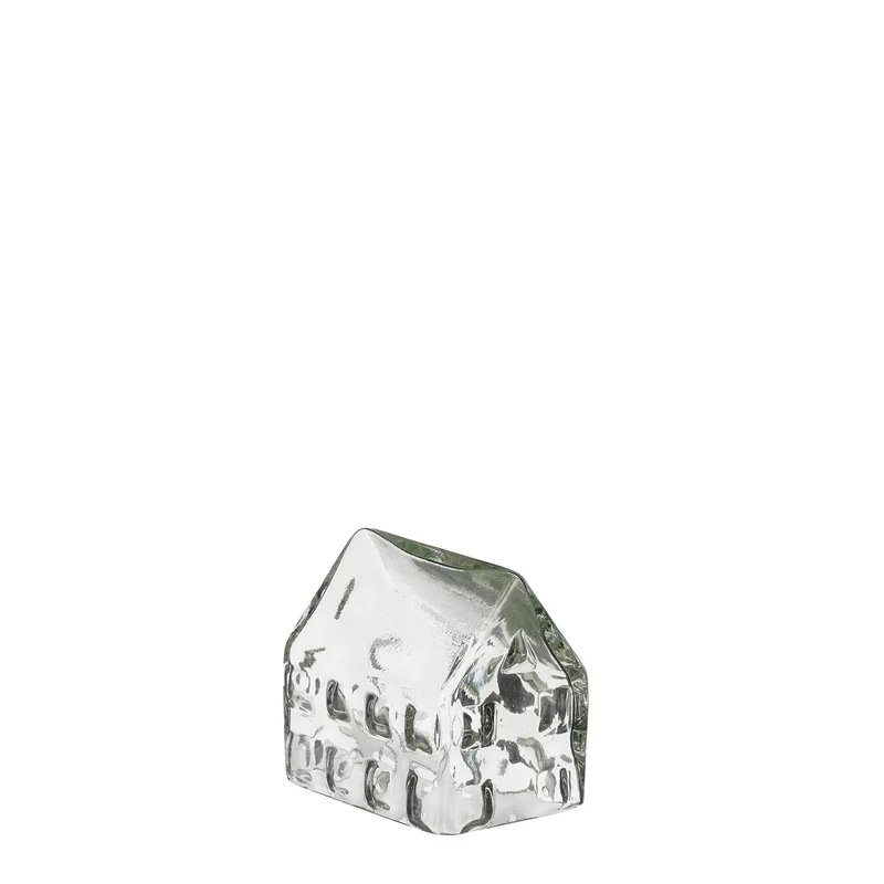 Haus aus recyceltem Glas - l8.5xb6.5xh7.5cm