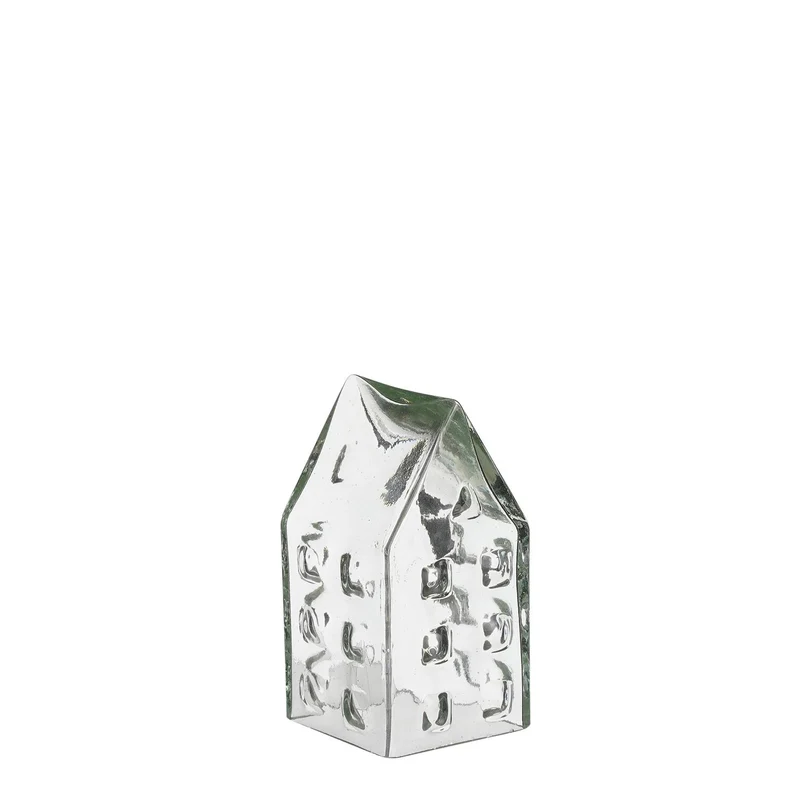 Haus aus recyceltem Glas - L6,5xB6,5xH11,5cm