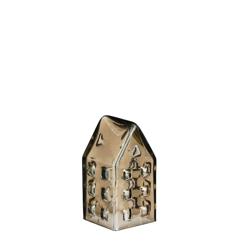 Haus grau recyceltes Glas - l6.5xw6.5xh11.5cm
