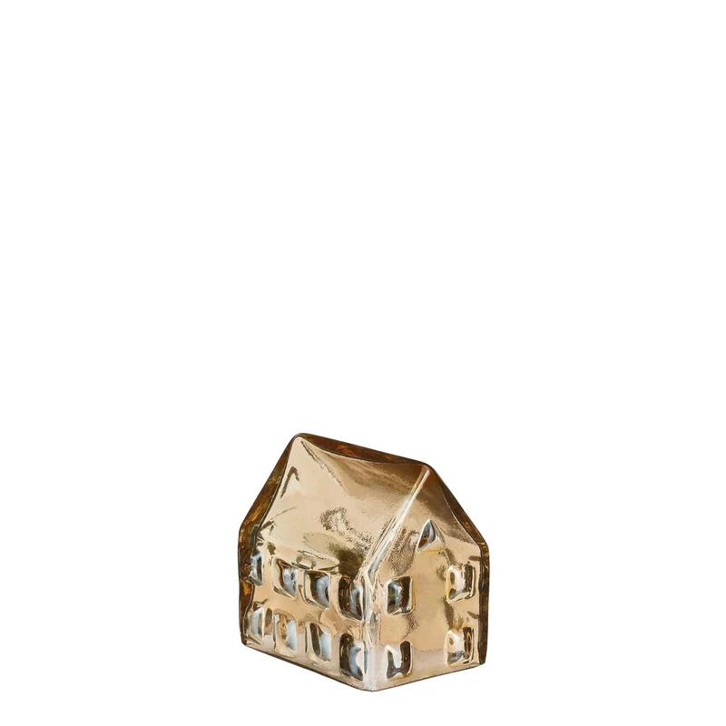 Haus gold recyceltes Glas - l8.5xb6.5xh7.5cm