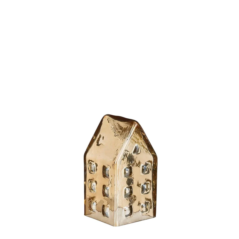 Haus gold recyceltes Glas - l6.5xw6.5xh11.5cm