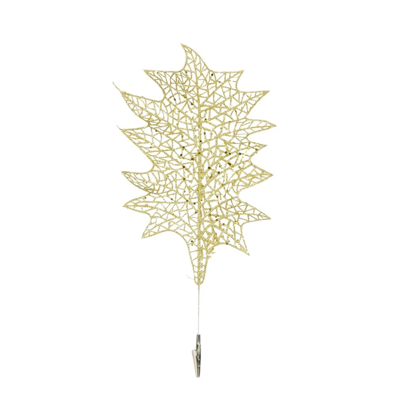 Clip stechpalme gold - l37xb19xh2cm