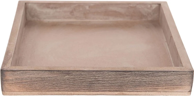 Tablett mdf 20x20x3cm antik grau-wash