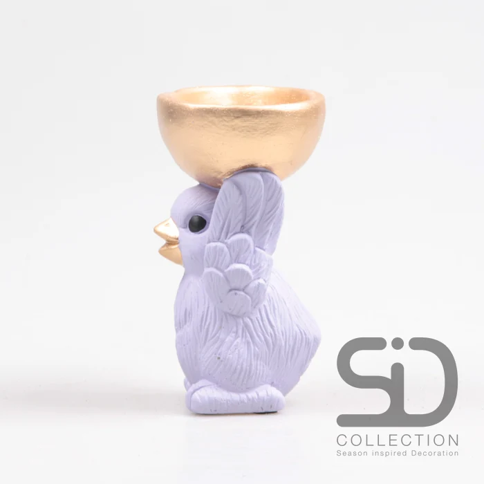 VOGEL MIT SCHALE ZEMENT 14X9.5X14 CM FLIEDERFARBEN