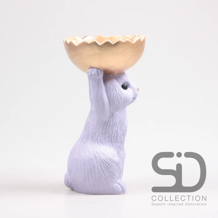 HASE MIT SCHALE ZEMENT 18,5X15X28 CM FLIEDERFARBEN