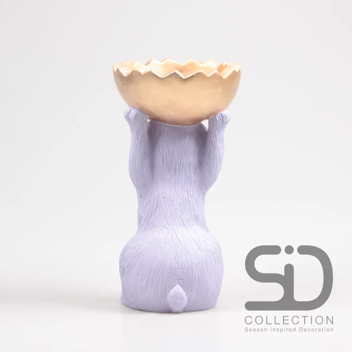 HASE MIT SCHALE ZEMENT 18,5X15X28 CM FLIEDERFARBEN