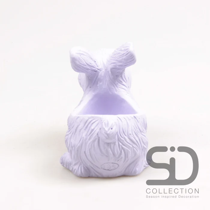KANINCHEN MIT PFLANZGEFÄSS ZEMENT 17.5X10X12 CM FLIEDER