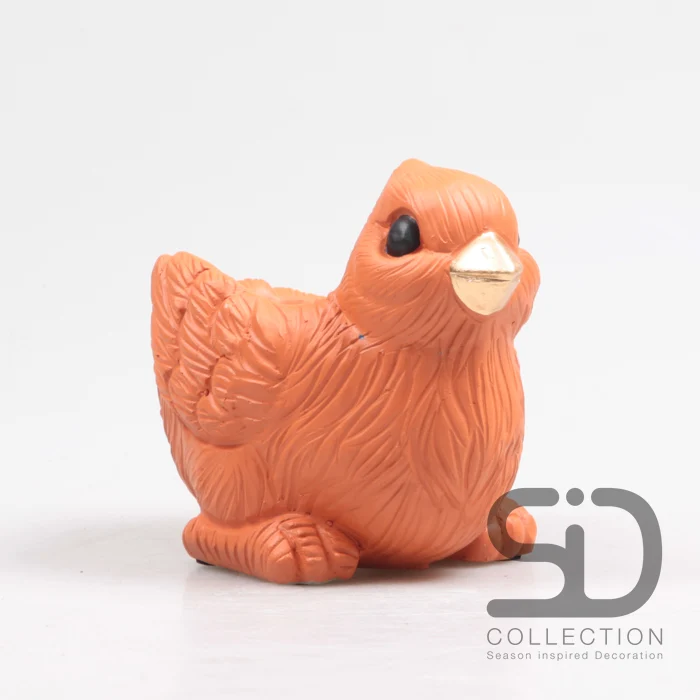 VOGEL MIT PFLANZER ZEMENT 15X10X12 CM STEIN ROT
