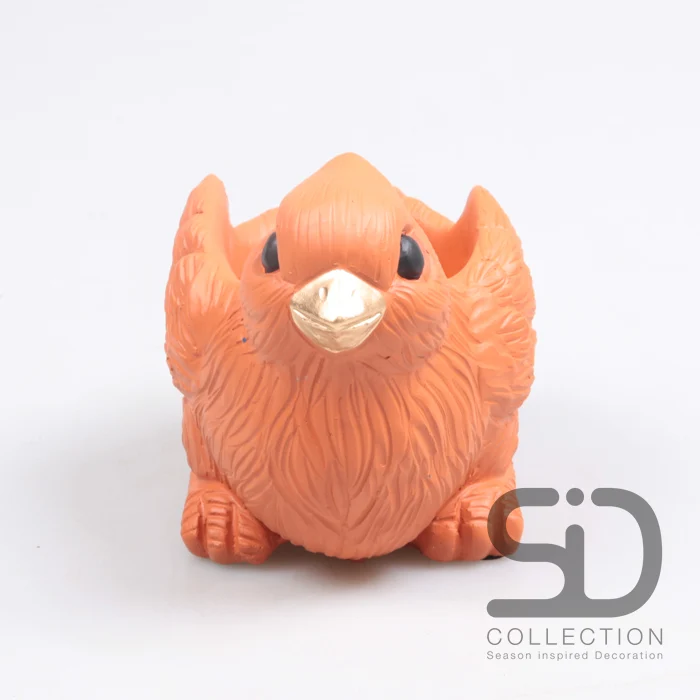 VOGEL MIT PFLANZER ZEMENT 15X10X12 CM STEIN ROT