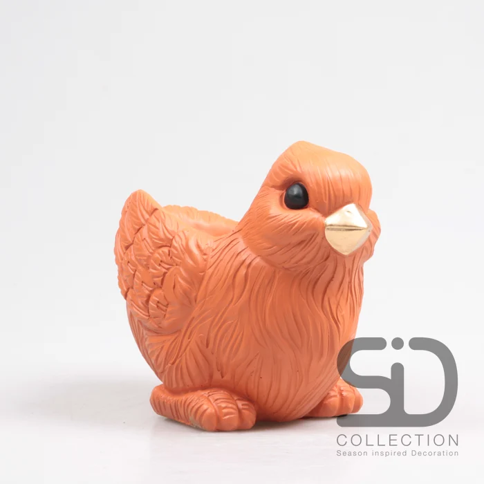 VOGEL MIT PFLANZGEFÄSS ZEMENT 19,5X13,5X16,5 CM STEIN ROT