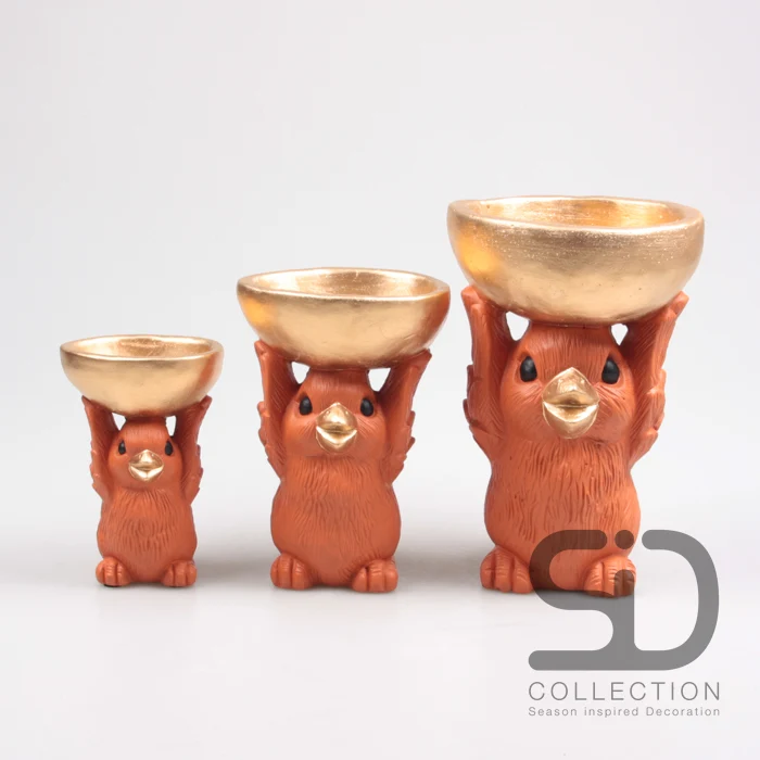 VOGEL MIT SCHALE ZEMENT 14X9.5X14 CM STEIN ROT