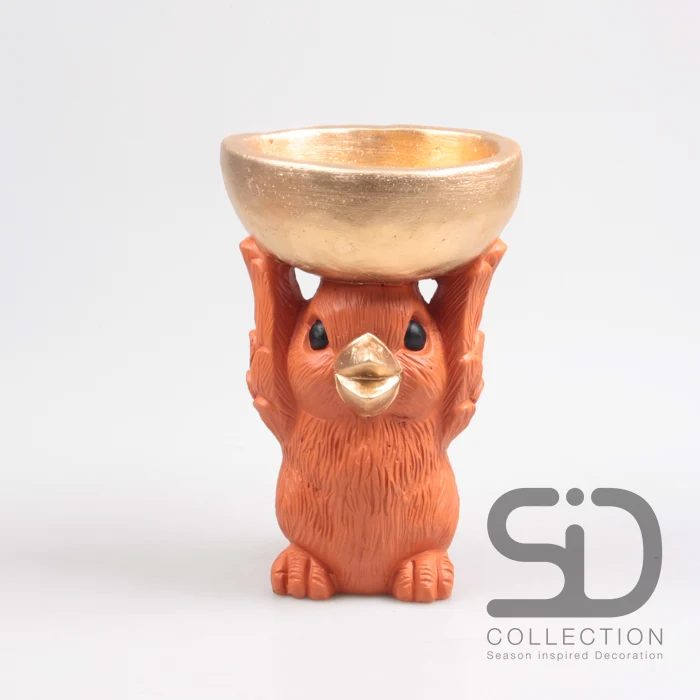 VOGEL MIT SCHALE ZEMENT 22X14.5X22 CM STEIN ROT