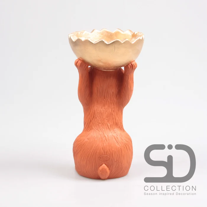 HASE MIT SCHALE ZEMENT 18,5X15X28 CM STEIN ROT