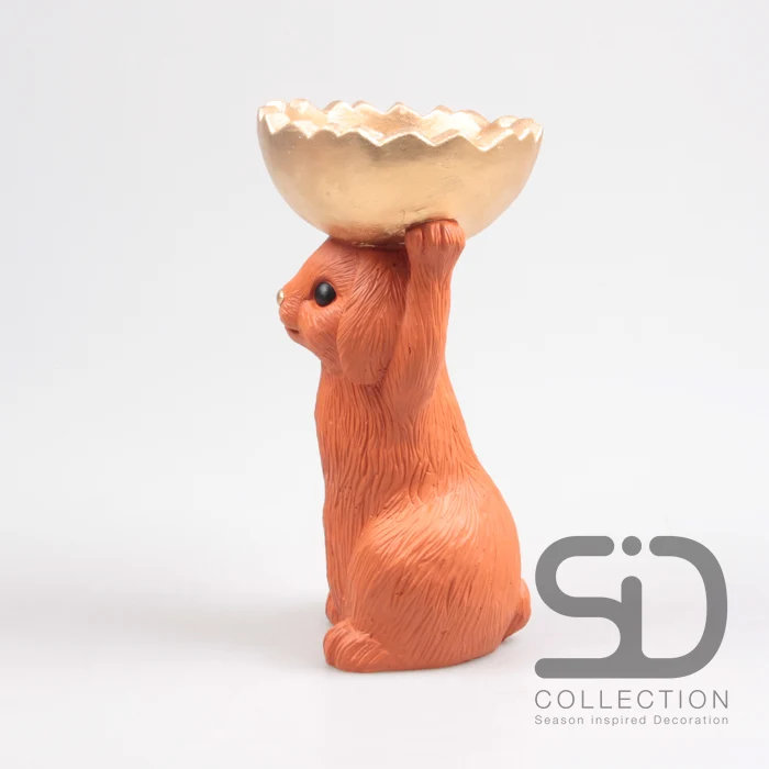 HASE MIT SCHALE ZEMENT 18,5X15X28 CM STEIN ROT