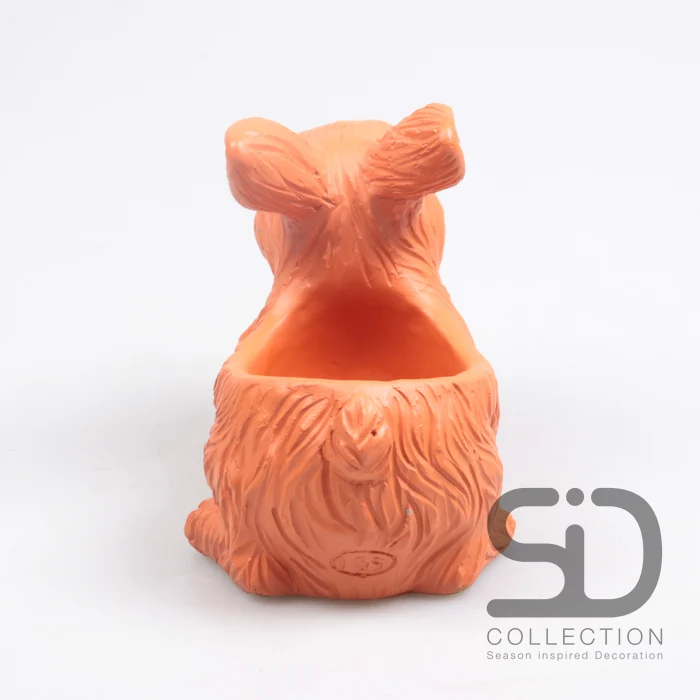 KANINCHEN MIT PFLANZER ZEMENT 17,5X10X12 CM STEIN ROT