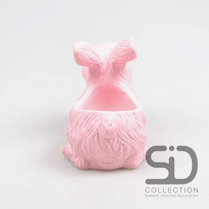 KANINCHEN MIT PFLANZGEFÄSS ZEMENT 17,5X10X12 CM ROSA