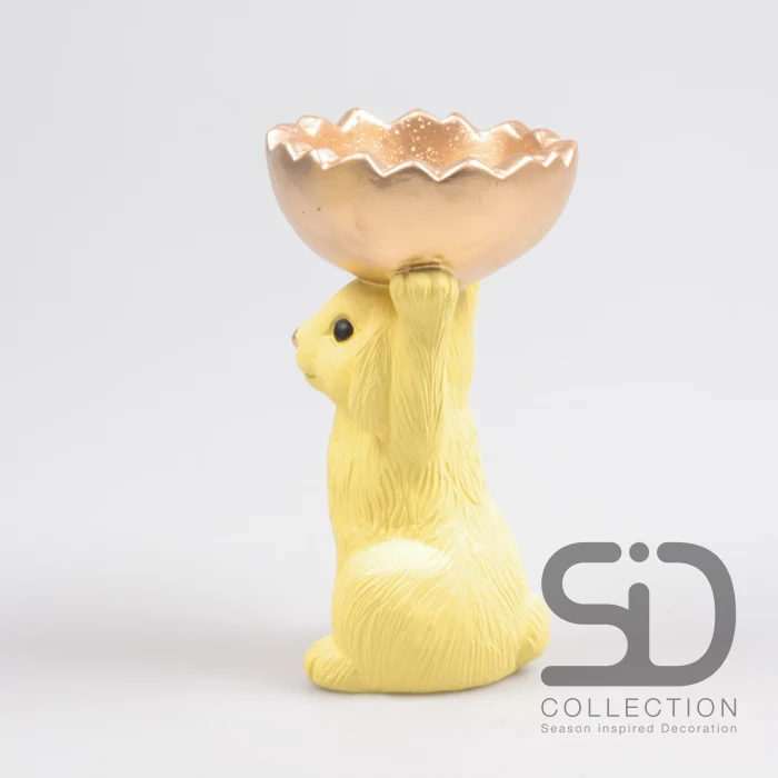HASE MIT SCHALE ZEMENT 15X12.5X23 CM GELB