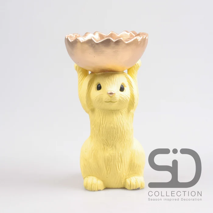 HASE MIT SCHALE ZEMENT 18,5X15X28 CM GELB
