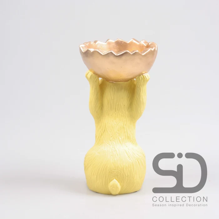HASE MIT SCHALE ZEMENT 18,5X15X28 CM GELB