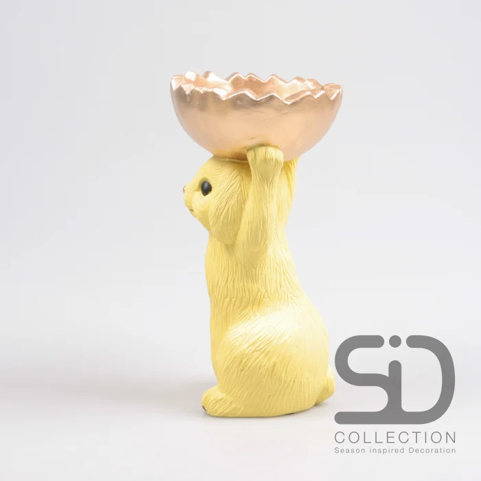 HASE MIT SCHALE ZEMENT 18,5X15X28 CM GELB