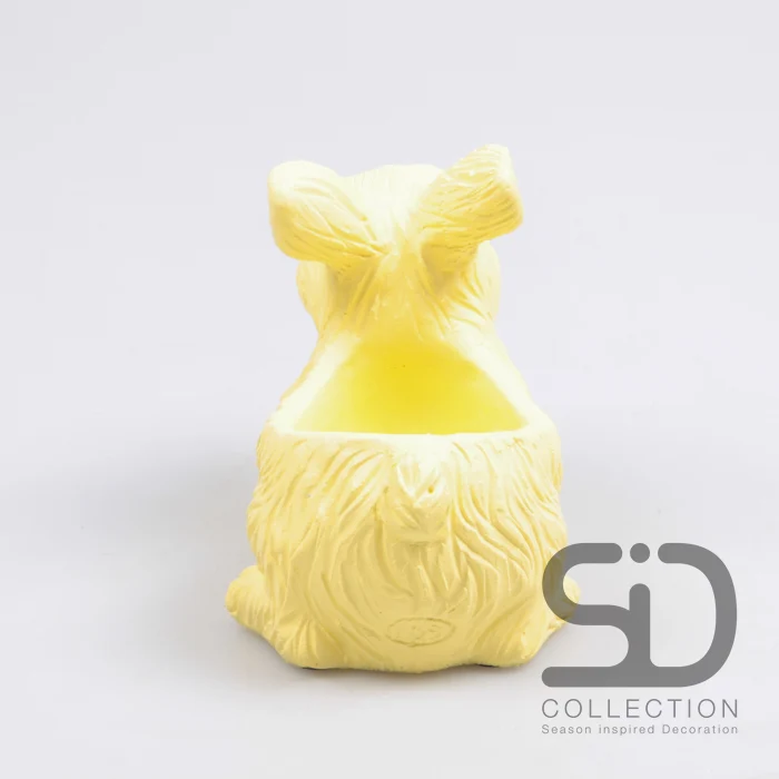 KANINCHEN MIT PFLANZGEFÄSS ZEMENT 17,5X10X12 CM GELB