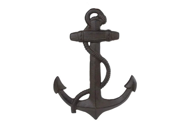 Wanddekoration "Anker" L braun Gusseisen 32x1x43cm