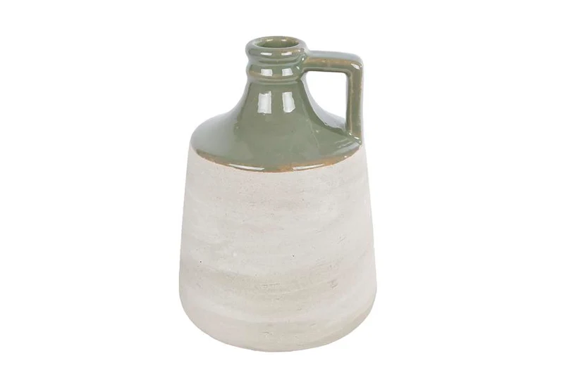 Vase "Fleur" L grün/gold getöpfert 19x19x25cm