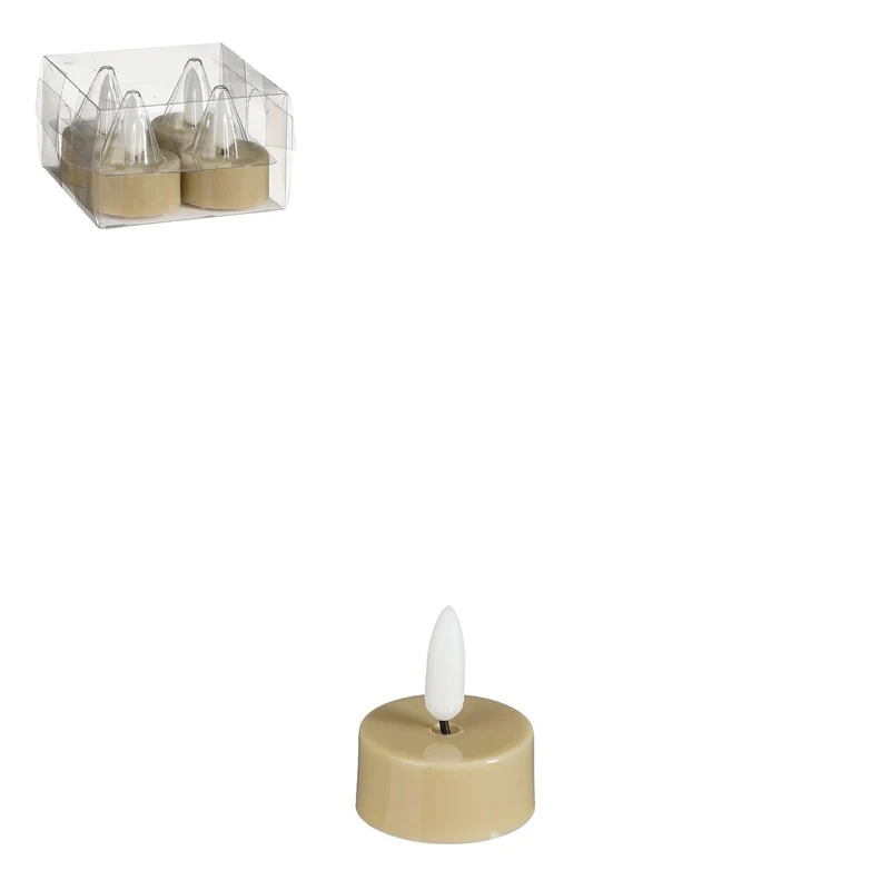 Teelicht led taupe 4 Stück batteriebetrieben - h4,6xd3,8cm