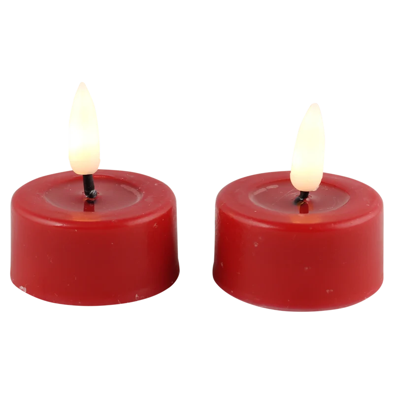 LED Teelicht schmelzen rot Set/2 mit Timer (inkl. Batterien)