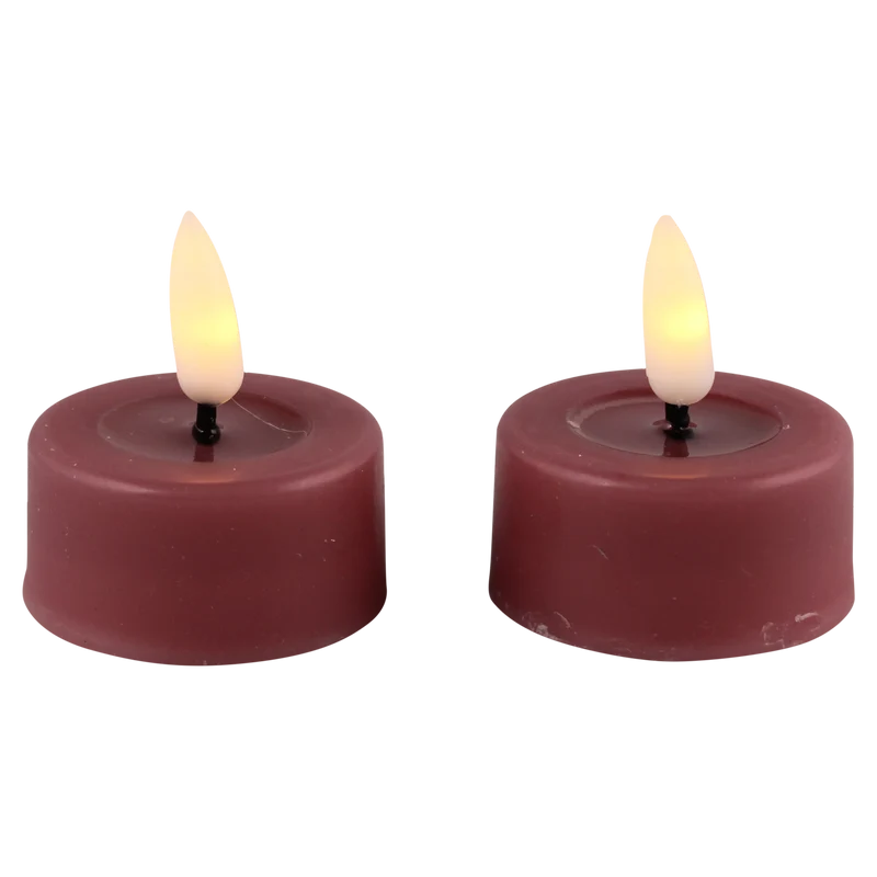 LED Teelicht schmelzen altrosa Set/2 mit Timer (inkl. Batterien)