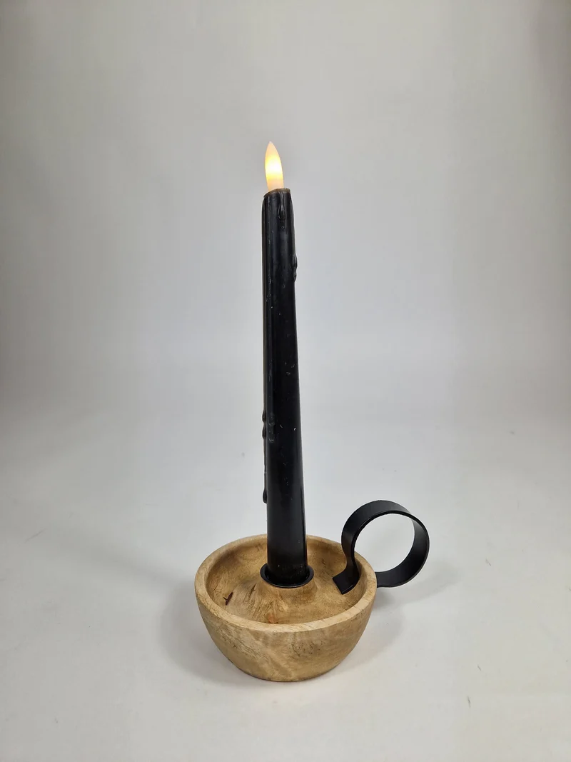 LED-Tropfkerze 24cm schwarz Set/2 (exkl. 2xAAA)