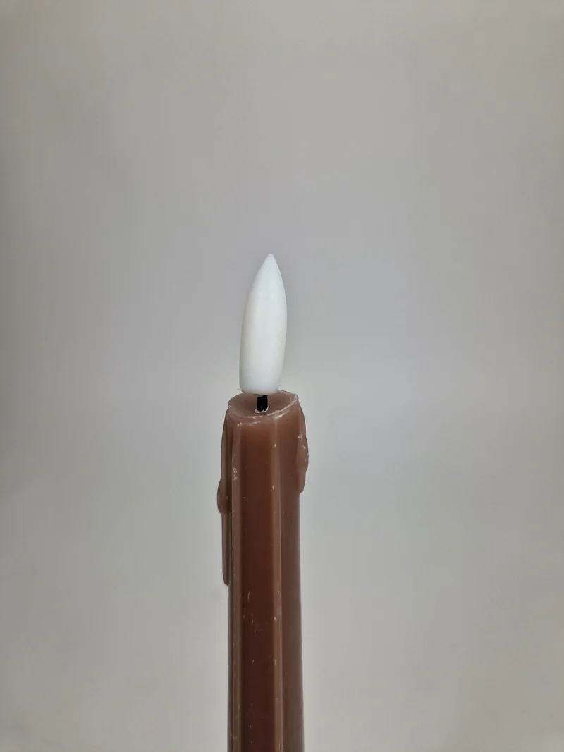 LED-Tropfenkerze 24cm taupe Set/2 (exkl. 2xAAA)