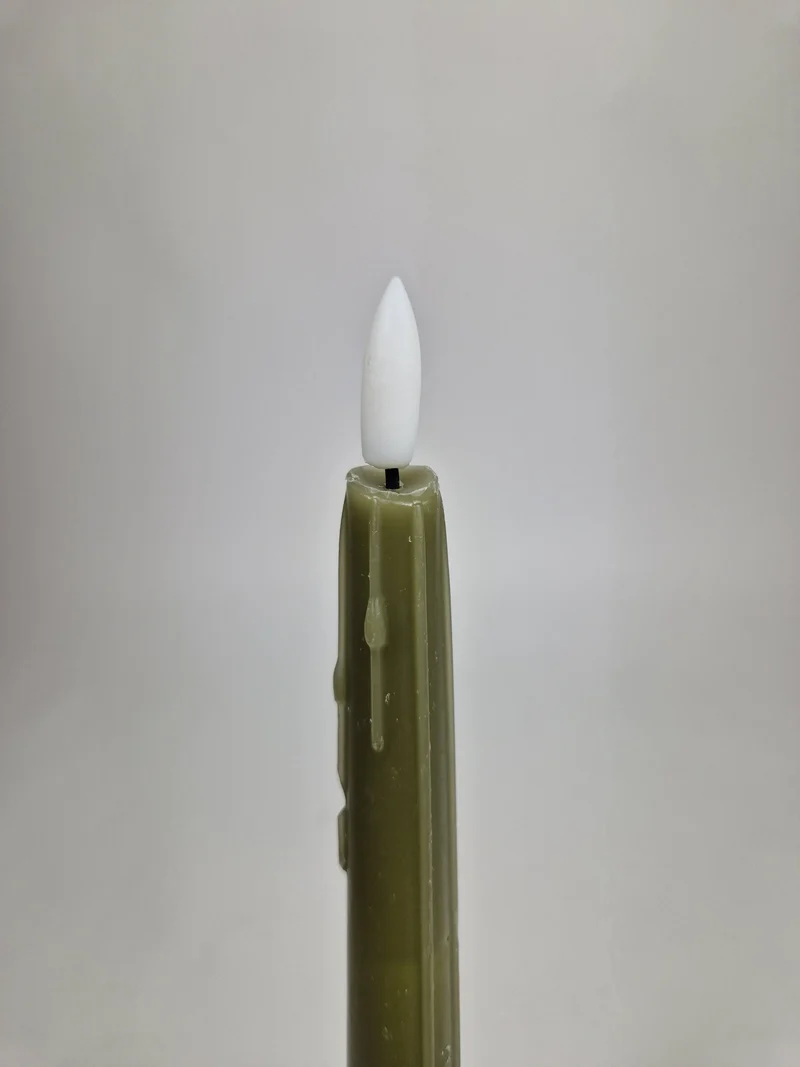LED-Tropfkerze 24cm olivgrün Set/2 (exkl. 2xAAA)