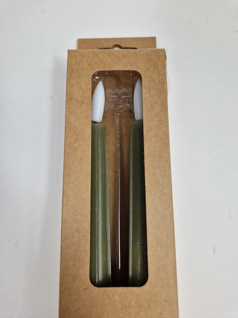 LED-Tropfkerze 24cm olivgrün Set/2 (exkl. 2xAAA)