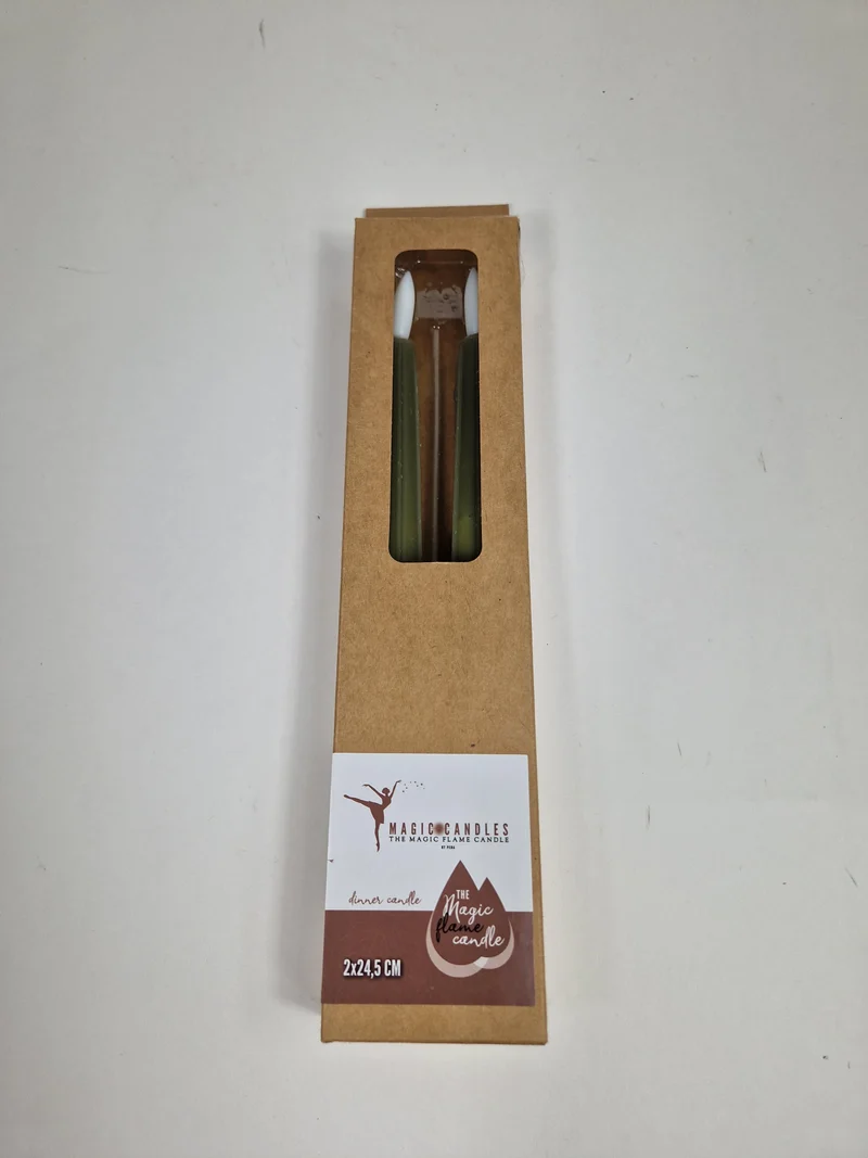 LED-Tropfkerze 24cm olivgrün Set/2 (exkl. 2xAAA)