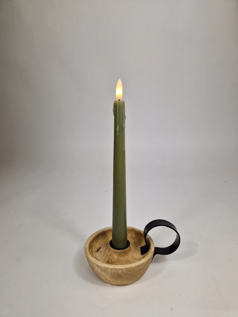 LED-Tropfenkerze 24cm jadegrün Set/2 (exkl. 2xAAA)