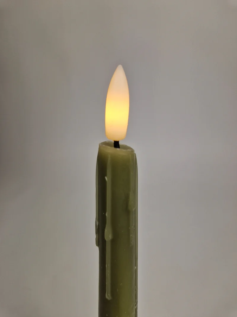 LED-Tropfenkerze 24cm jadegrün Set/2 (exkl. 2xAAA)