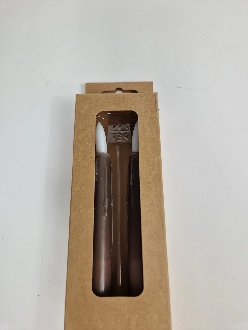 LED-Tropfenkerze 24cm braun Set/2 (exkl. 2xAAA)