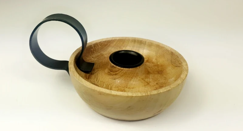 TISCHKERZE BLAKER MANGOWOOD 13.5x10.5x5cm MIT METALLGRIFF