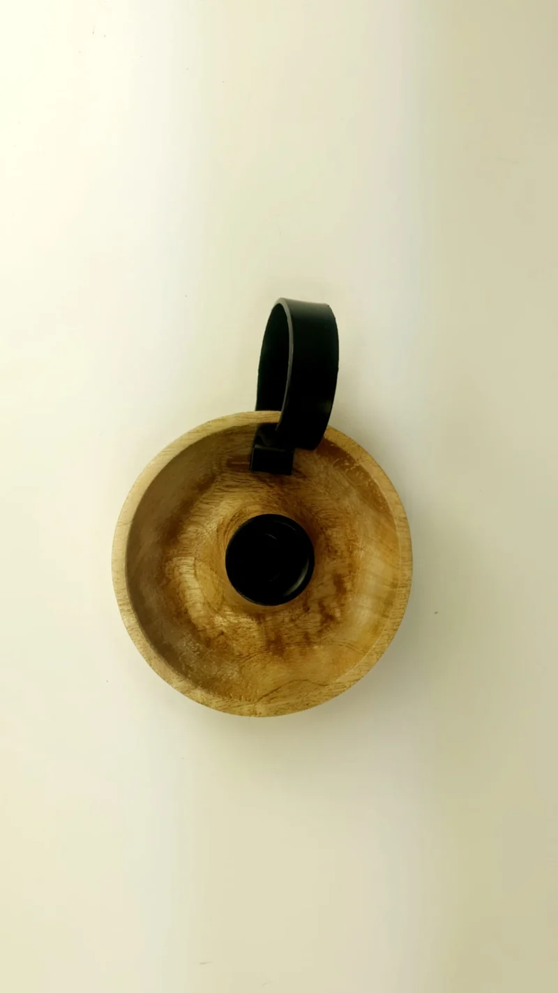 TISCHKERZE BLAKER MANGOWOOD 13.5x10.5x5cm MIT METALLGRIFF
