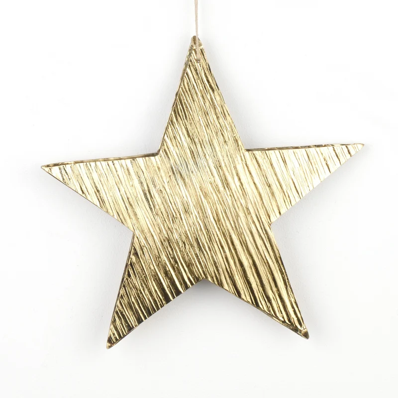 Stern Metall Hängestäbchen Gold 10x10cm
