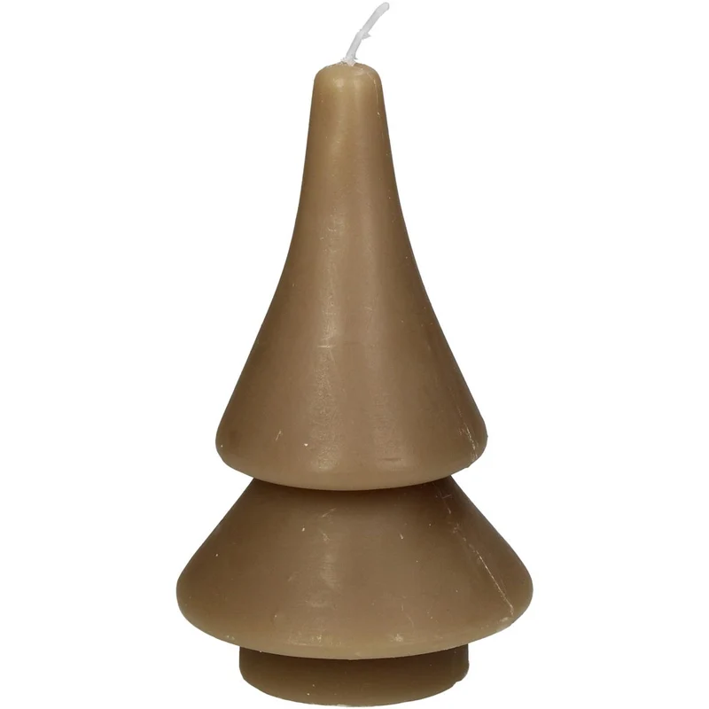 Kerze Weihnachtsbaum Wachs Beige 7.5x7.5x14cm