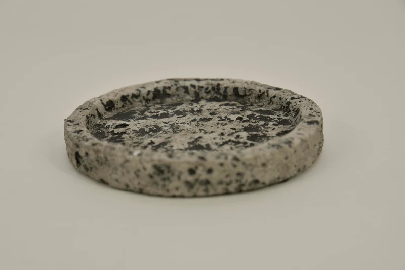 Plateau Lava rund D12 H1,5cm Steingrau